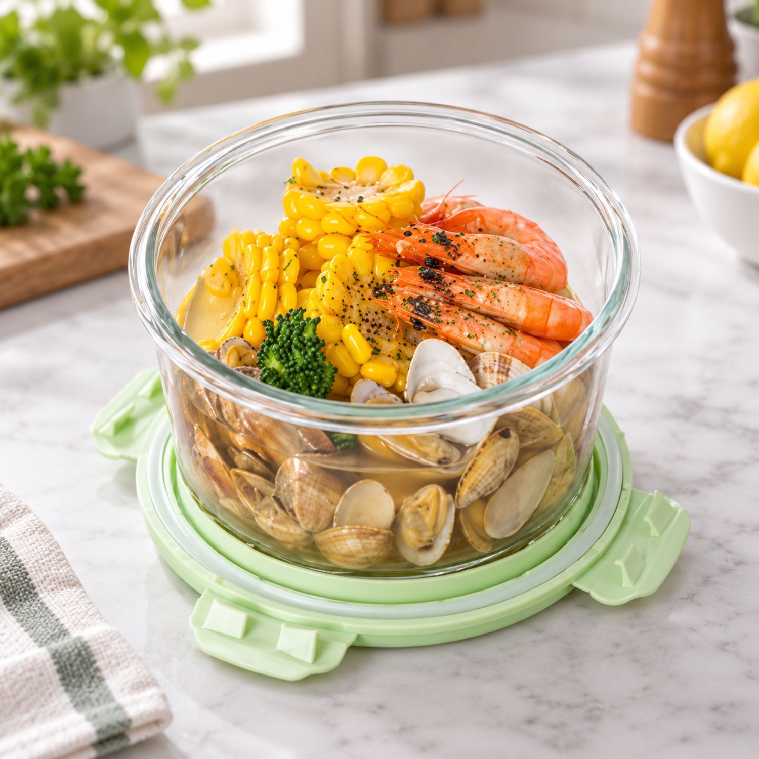 650ml Round Glass Container {NVA-140} (36/cs)