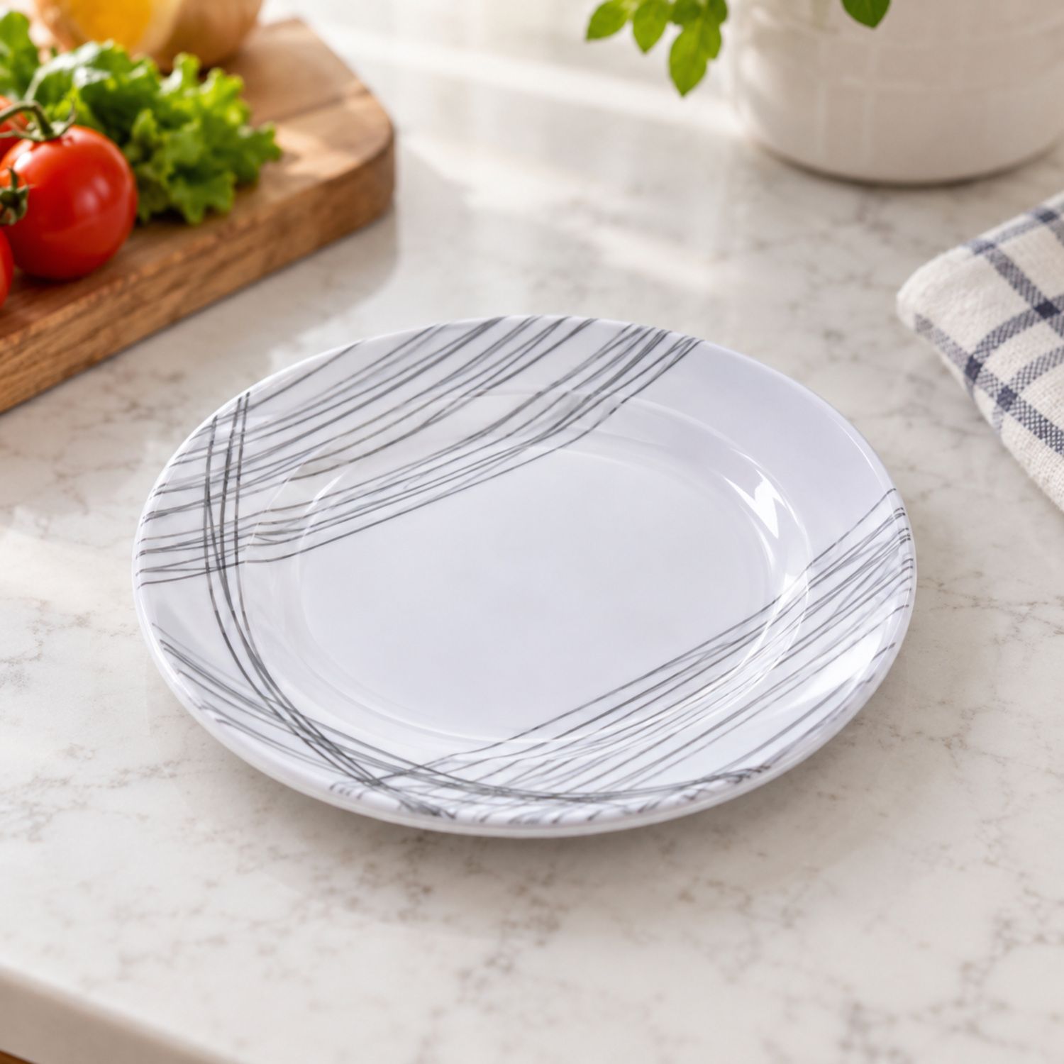 7" Melamine Lines Plate / 7" Plato Melamina {2007} (288/cs)