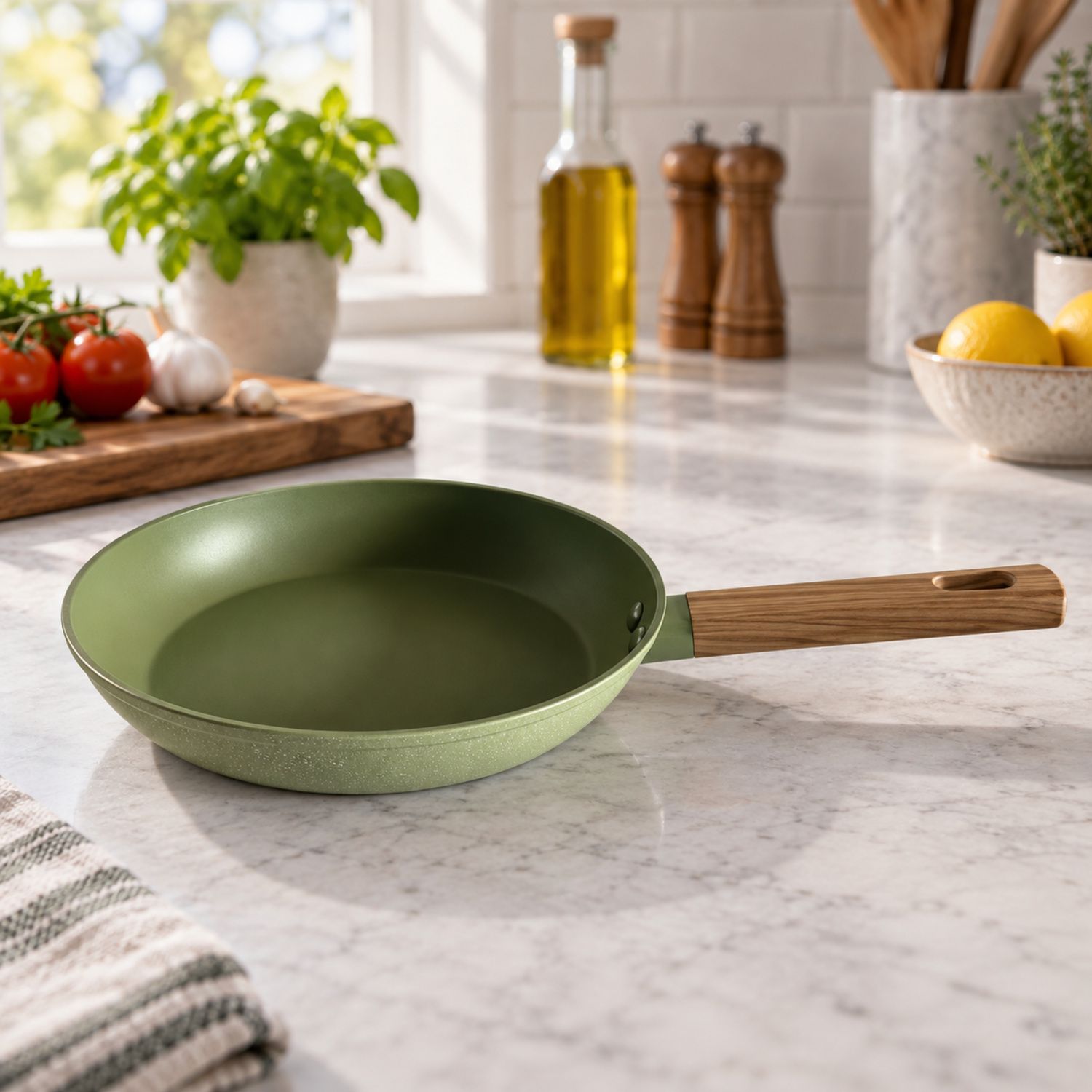 Sarten Nova 20 cm Color Verde Aluminio Forjado {NVA-73} (10/cs)