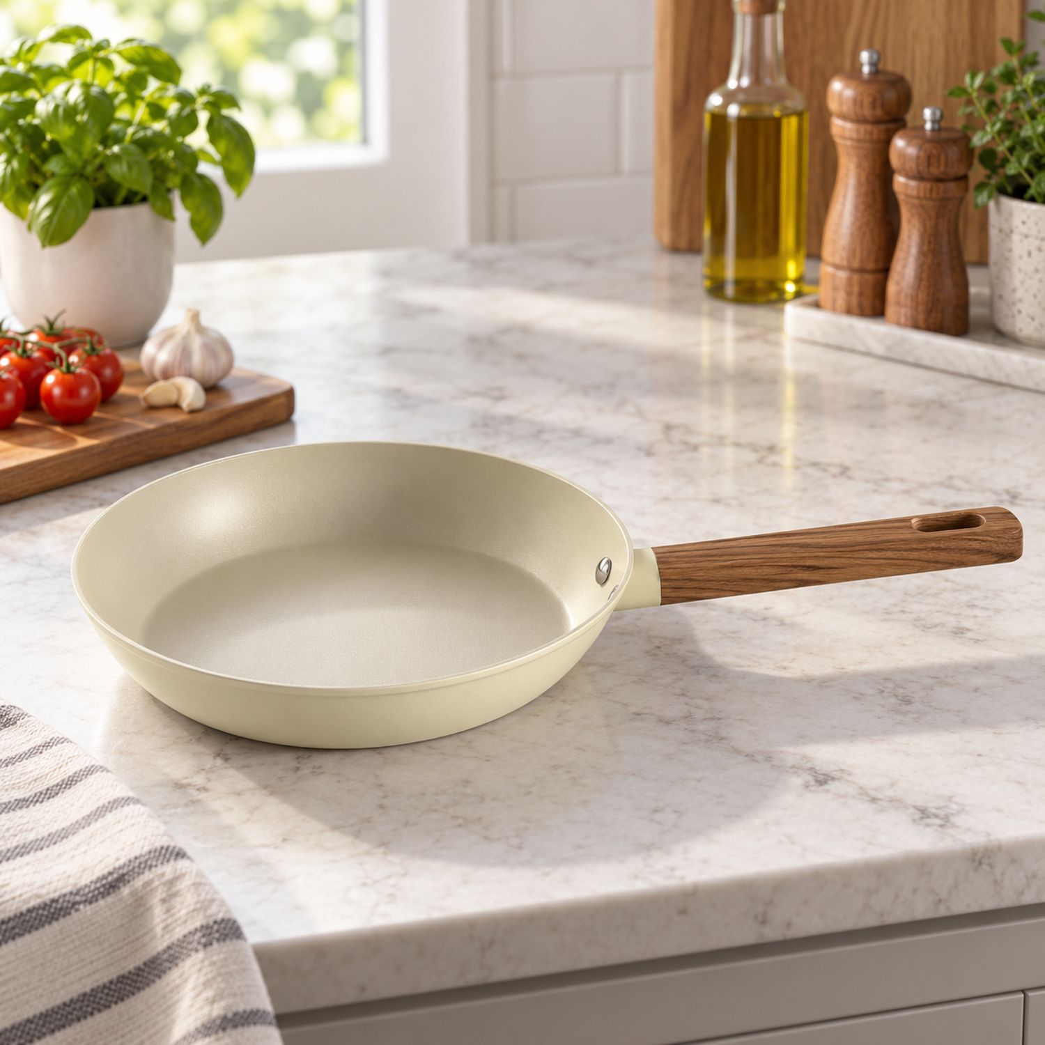Sarten Nova 26 cm Color Blanco Aluminio Forjado {NVA-82} (10/cs)