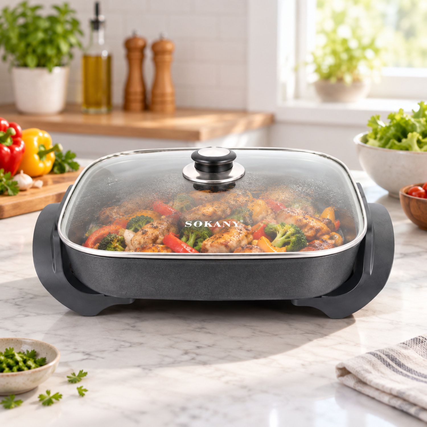 Sokany Electric Frying Pan {SK-2005} (6/cs)