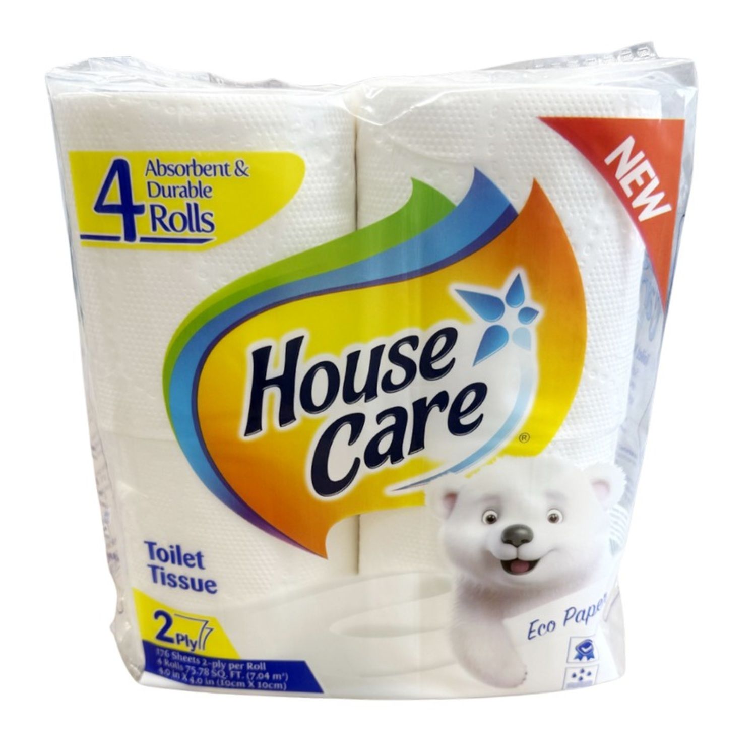 4Pk Toilet Tissue With Plastic Wrap {55706} (24/cs)