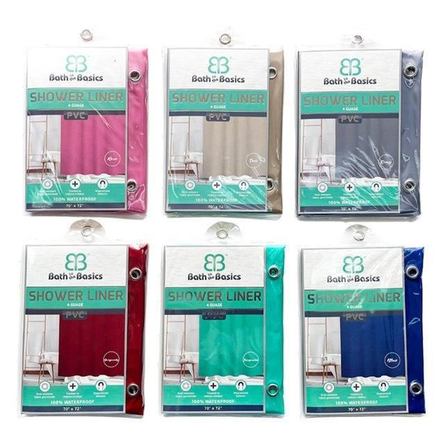 Pvc Shower Liner Assorted Colors 4G {CH10237} (48/cs)