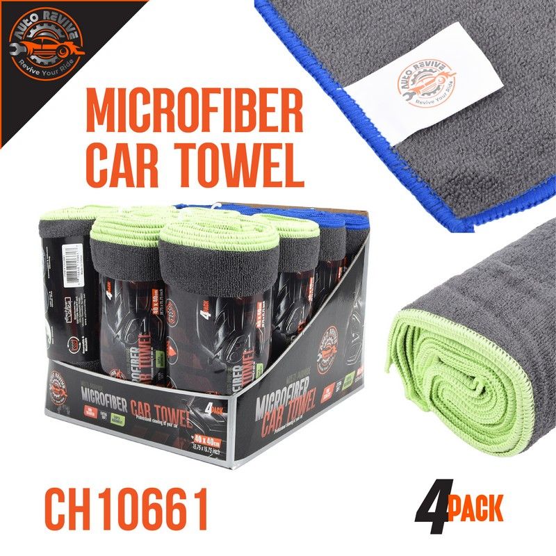 4Pk Microfiber Car Wash Towel 16"X16" Pdq {CH10661} (36/cs)