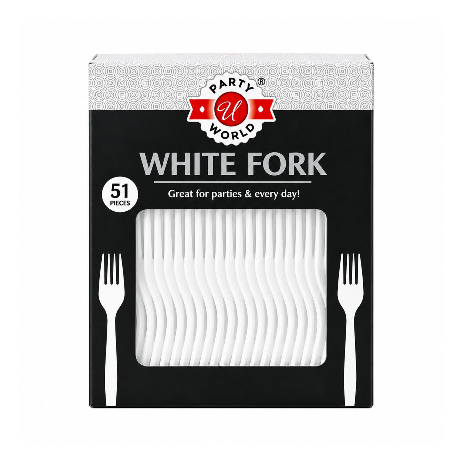 51Ct White Fork Ps Cutlery In Printed Box {CN91558} (24/cs)