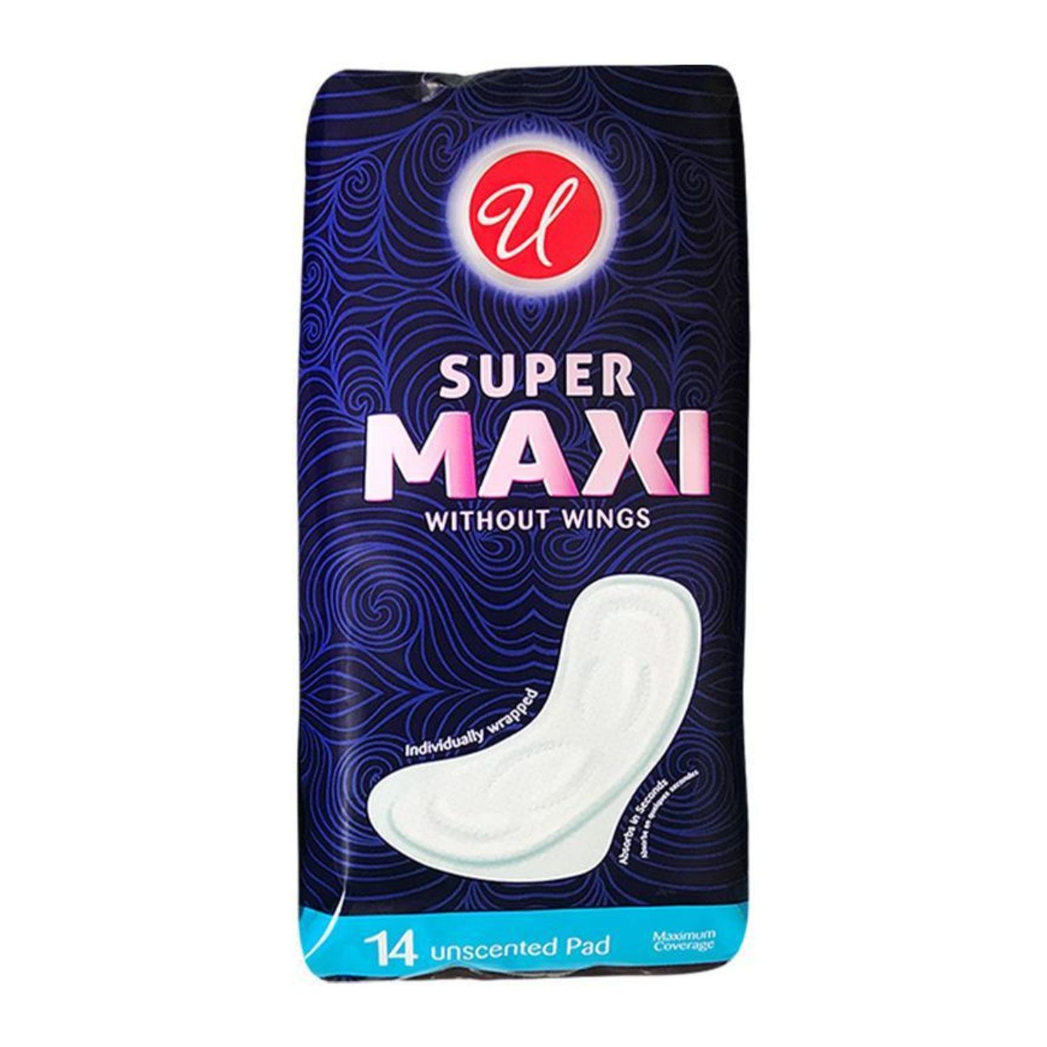 14Ct Maxi Unscent Super W/Out Wings Individually Wrapped {82631} (24/cs)