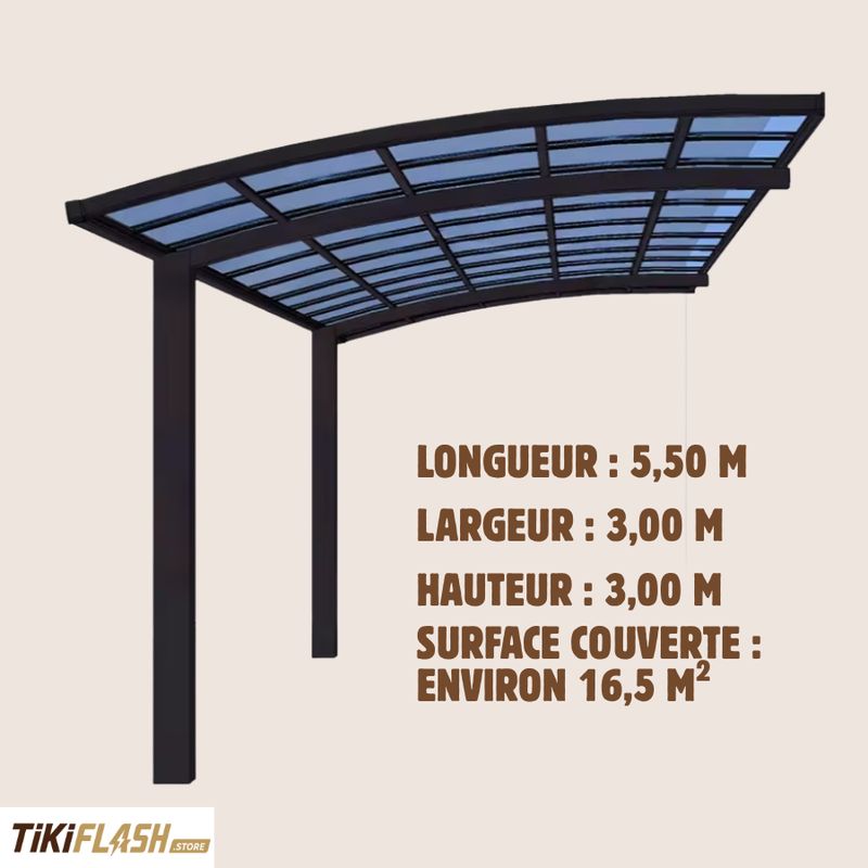 Carport aluminium haute résistance – Protection moderne pour véhicules // POSE + LIVRAISON OFFERTES