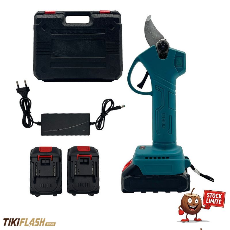 ​Sécateur électrique rechargeable 20V – Kit complet avec 2 batteries