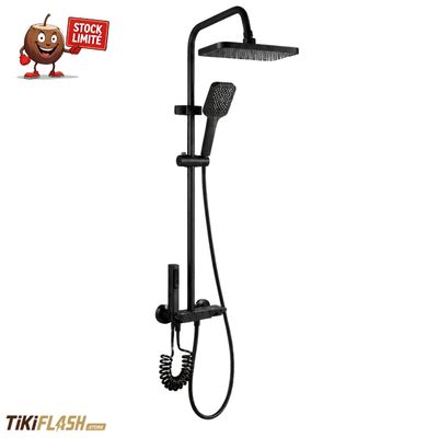 Colonne de douche murale 4 fonctions – SANIVITAL – Design moderne noir mat