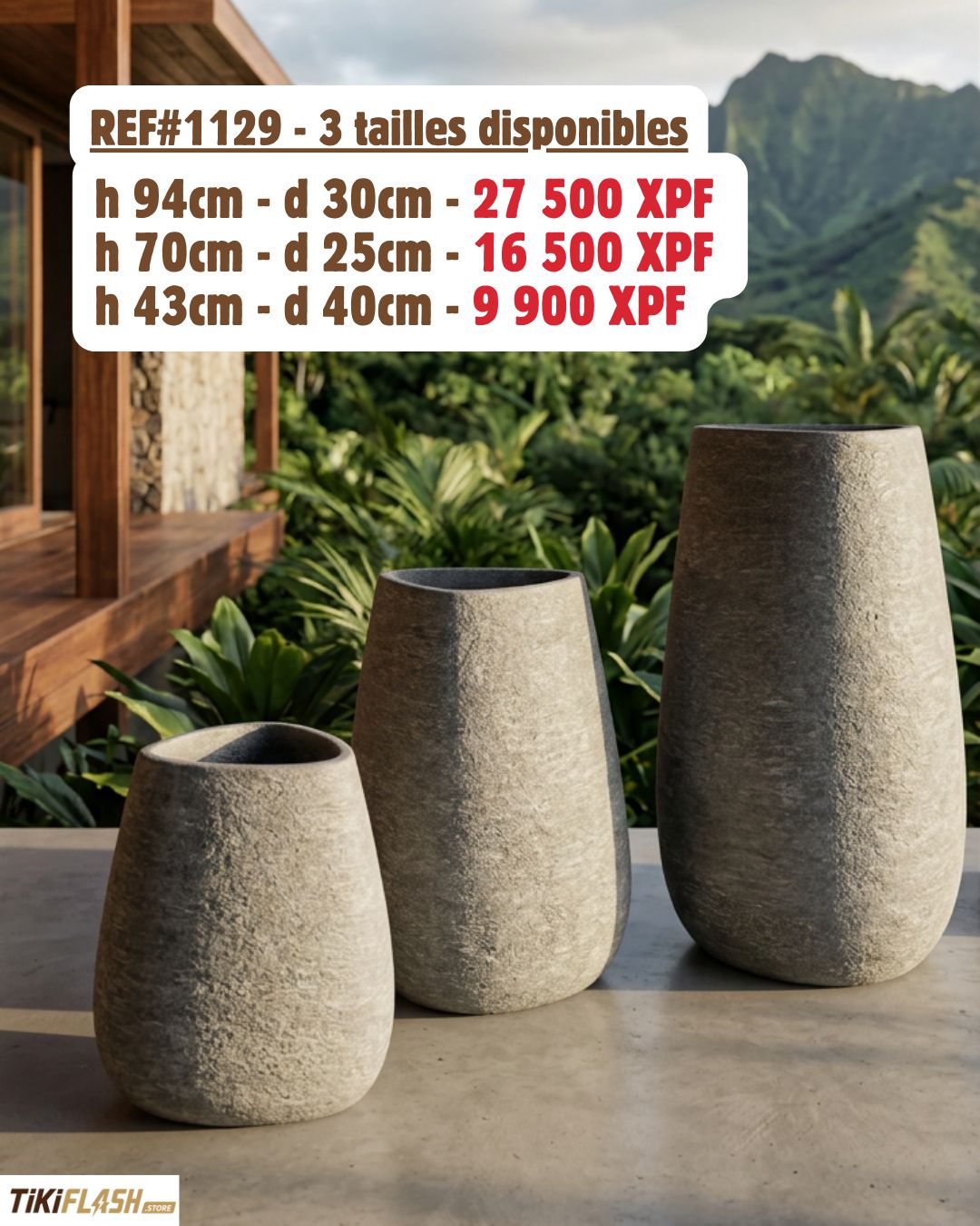 Pots décoratifs haut de gamme en fibre de verre et fibre de roche
