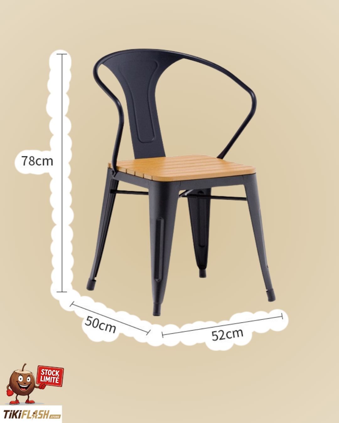 Ensemble table ronde et 2 chaises assorties en aluminium, acier et bois composite