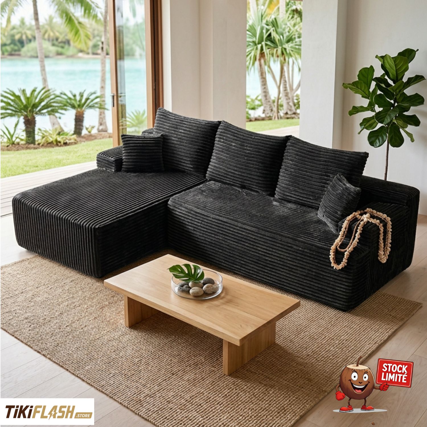 Sofa Angle Lounge™ – Modulable 3 places, sans montage, livré compressé