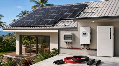 Kit solaire hybride 21 panneaux bifaciaux + onduleur 10 kWc + batterie 16 kWh