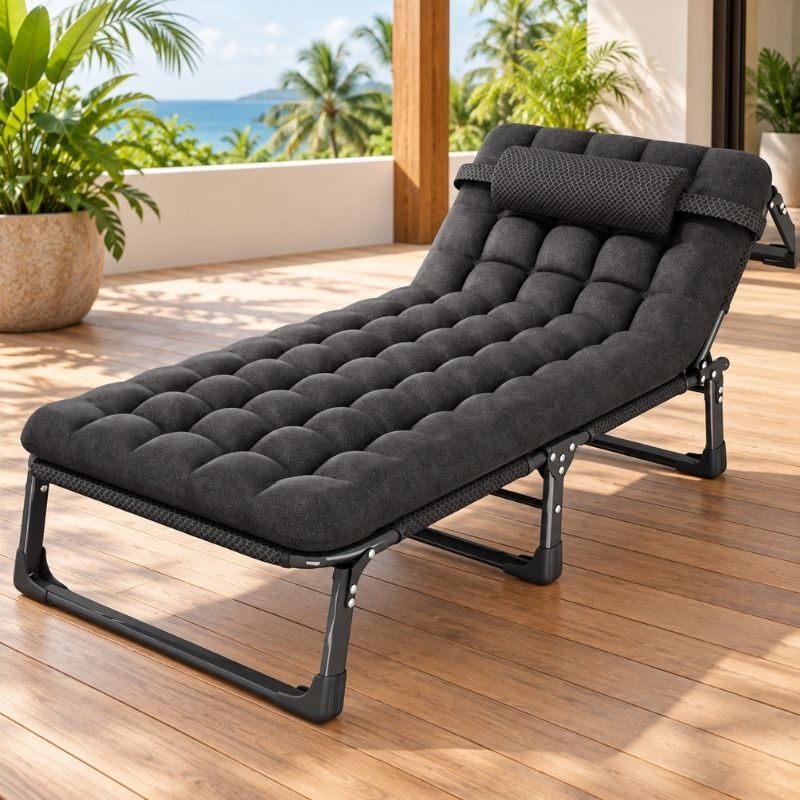 Lit pliant une place grande largeur, avec matelas souple