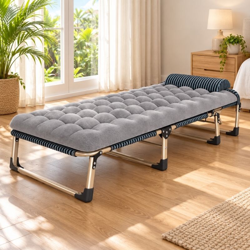 Lit pliant une place grande largeur, avec matelas souple
