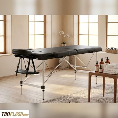 Table de massage pliante en aluminium – Têtière, accoudoirs et sac de transport inclus
