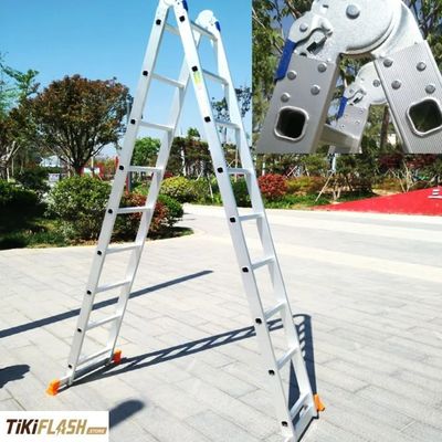 Échelle multifonction articulée en aluminium 5,6 m – Escabeau, échelle droite et d’escalier