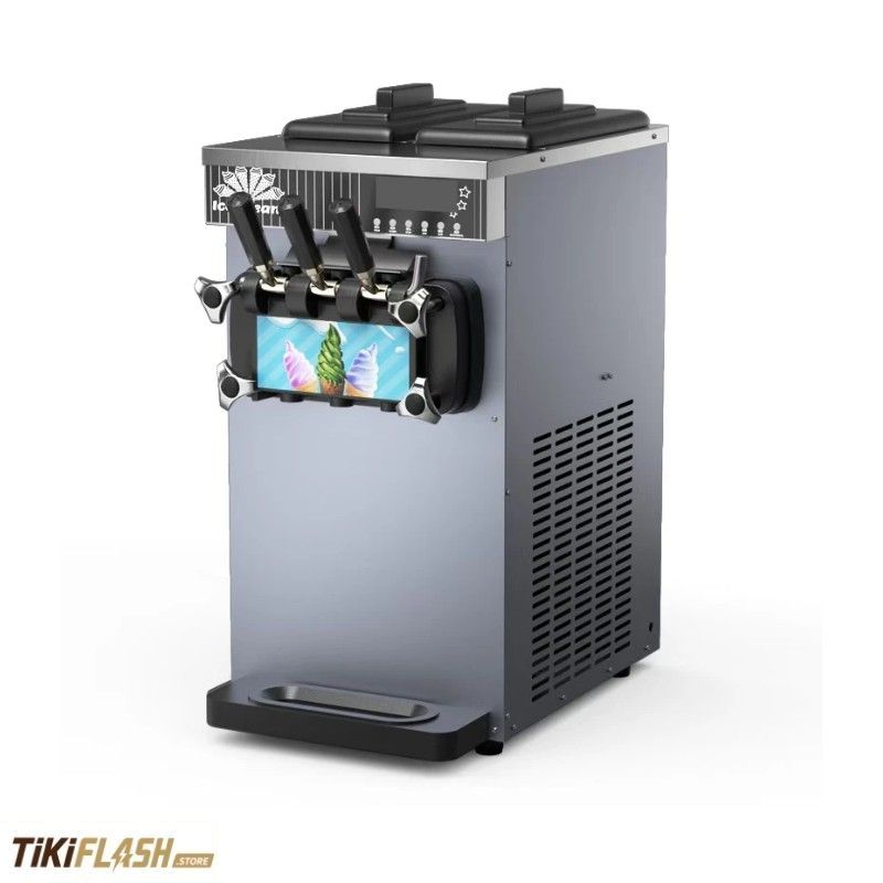 Machine à glace italienne professionnelle 3 parfums – Modèle de comptoir en inox, compresseur GREE