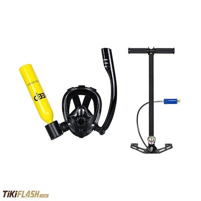 Mini-bouteille de plongée 0,5 L – Kit avec masque, pompe manuelle et accessoires