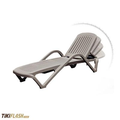 Bain de soleil / chaise longue de piscine en polypropylène anti-UV – Dossier inclinable