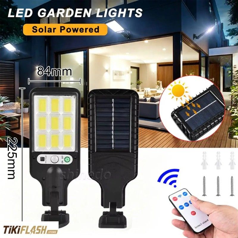 Applique murale solaire LED à détecteur de mouvement – 3 modes, IP65, sans câble