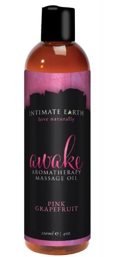 Intimate Earth Awake Massage Oil - Pink Grapefruit, Size: 4 oz.