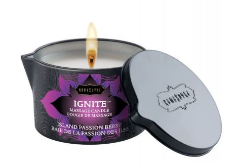 Kama Sutra Ignite 6oz Massage Soy Candle, Flavor: Island Passion Berry