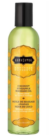 Kama Sutra Naturals Massage Oil, Flavor: Coconut Pineapple, Size: 8oz