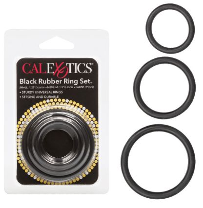 Black Rubber Ring™ - 3 Piece Set, Color: Black