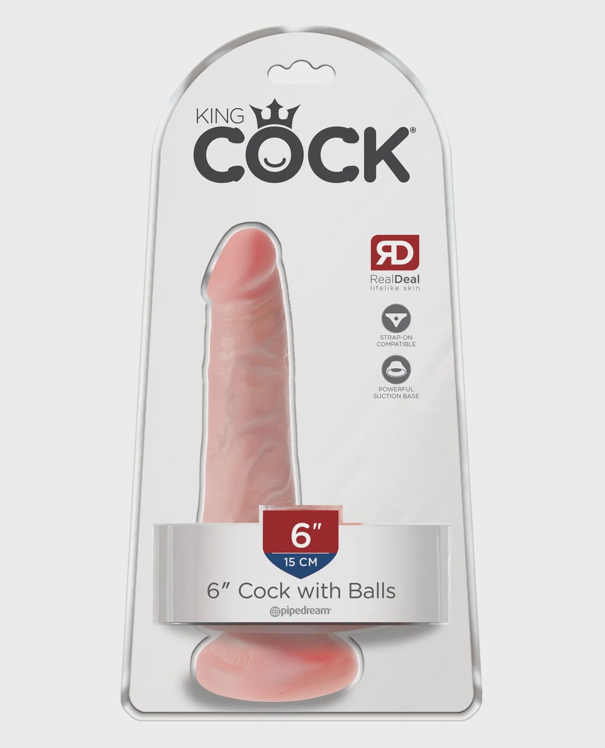 King Cock 6" Cock w/Balls, Color: Flesh