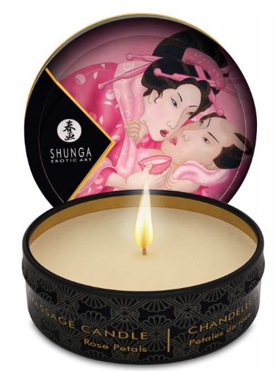 Shunga Mini Candlelight Massage Candle - 1 oz, Variation1: "Aphrodisia" Roses