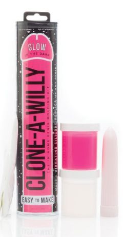Clone-A-Willy Kit Vibrating Glow in the Dark, Color: Hot Pink