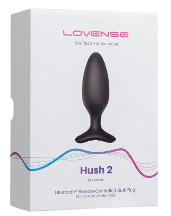 Lovense Hush 2 1.75" Butt Plug, Color: Black
