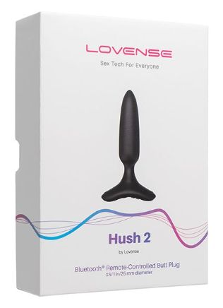 Lovense Hush 2 1" Butt Plug, Color: Black