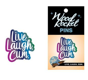 Wood Rocket Live Laugh Cum Large Pin, Color: Multi Color