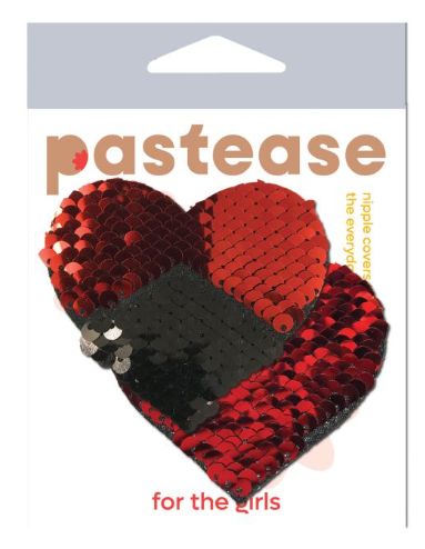 Pastease Color Changing Flip Sequins Hearts, Color: Red &amp; Black