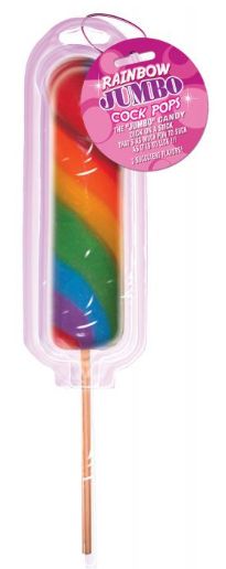 Rainbow Jumbo Cock Pop, Color: Rainbow