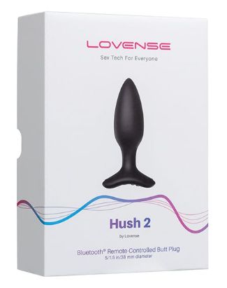 Lovense Hush 2 1.5" Butt Plug, Color: Black
