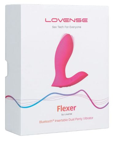 Lovense Flexer Dual Panty Vibrator, Color: Pink