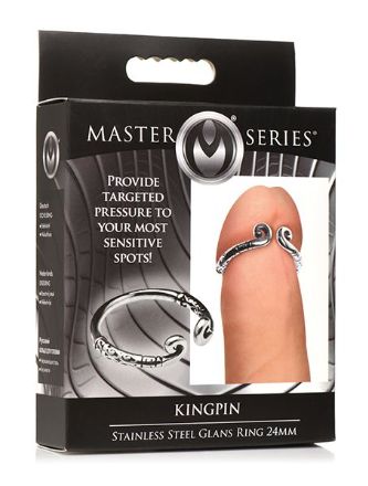Master Series Kingpin Stainless Steel 24mm Glans Ring, Color: Silver