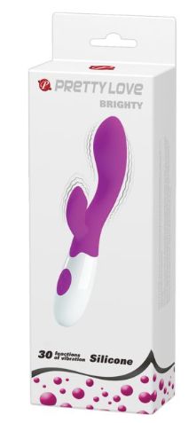 Pretty Love Brighty Vibrator, Color: Fuchsia, Variation1: Rabbit