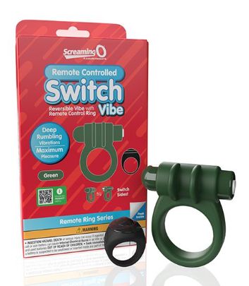 Screaming O Switch Remote Controlled Vibrating Ring, Color: Green