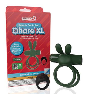 Screaming O Ohare Remote Controlled Vibrating Ring - XL, Color: Green