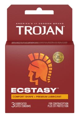 Trojan Ultra Ribbed Ecstasy - 3 Pack, Size: 3 Count
