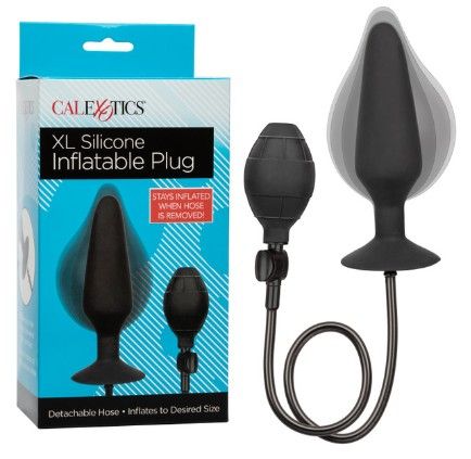 XL Silicone Inflatable Plug, Color: Black