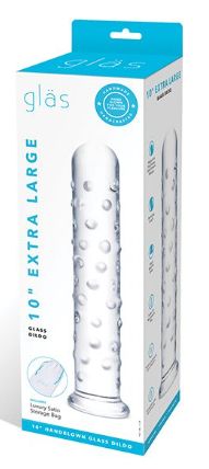Glas 10" Extra Large Glass Dildo, Color: Clear