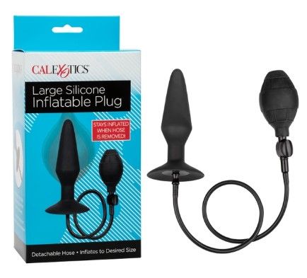 Large Silicone Inflatable Plug, Color: Black