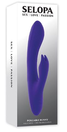 Selopa Poseable Bunny Rabbit Vibrator, Color: Purple