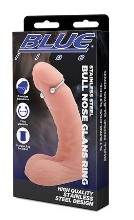 Blue Line Stainless Steel Bull Nose Glans Ring, Color: Silver