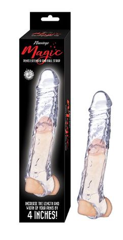 Magic Penis Extender &amp; Ball Strap 7.5" - Clear